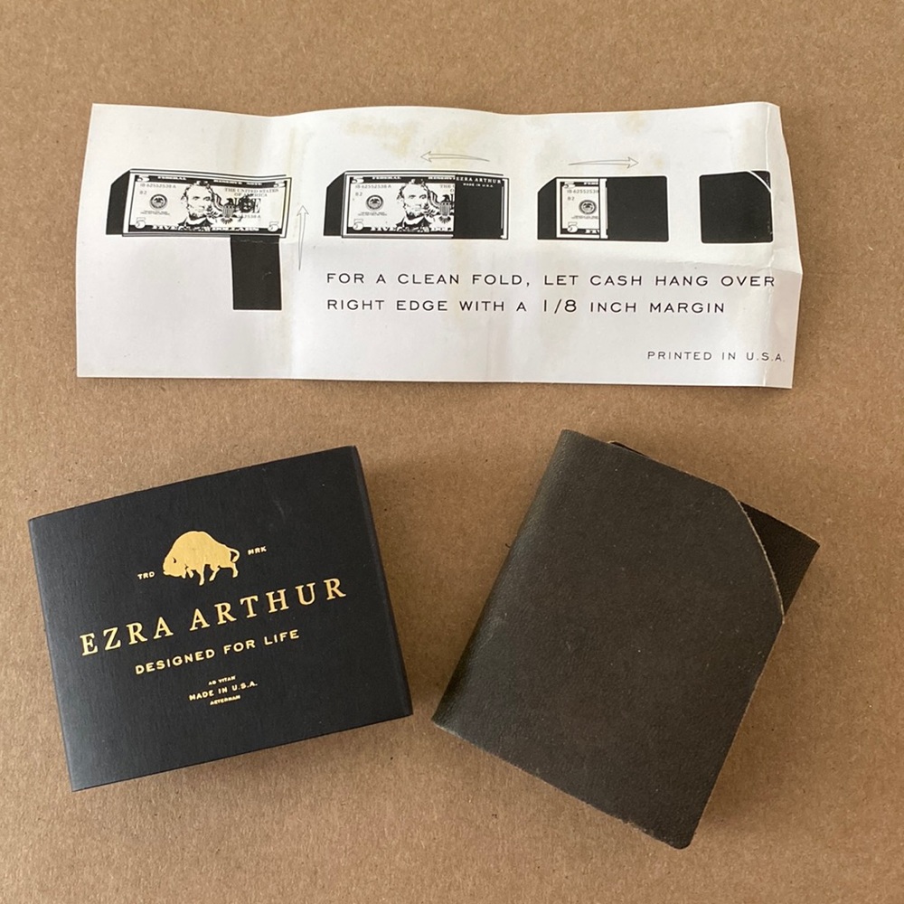 Ezra Authur Luxury Fine Leather Cash Fold Wallet
